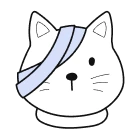 Cat in bandage icon